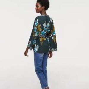 Loft Mixed Floral Kimono Blouse